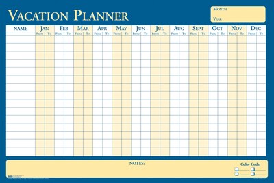 House of Doolittle 36 x 24 Reversible All Purpose/Vacation Planner, Yellow/Blue (639)