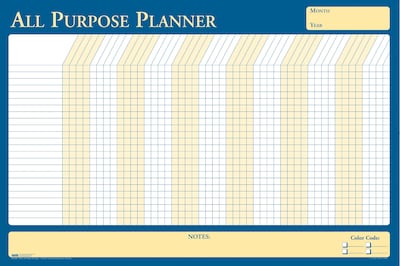 House of Doolittle 36 x 24 Reversible All Purpose/Vacation Planner, Yellow/Blue (639)