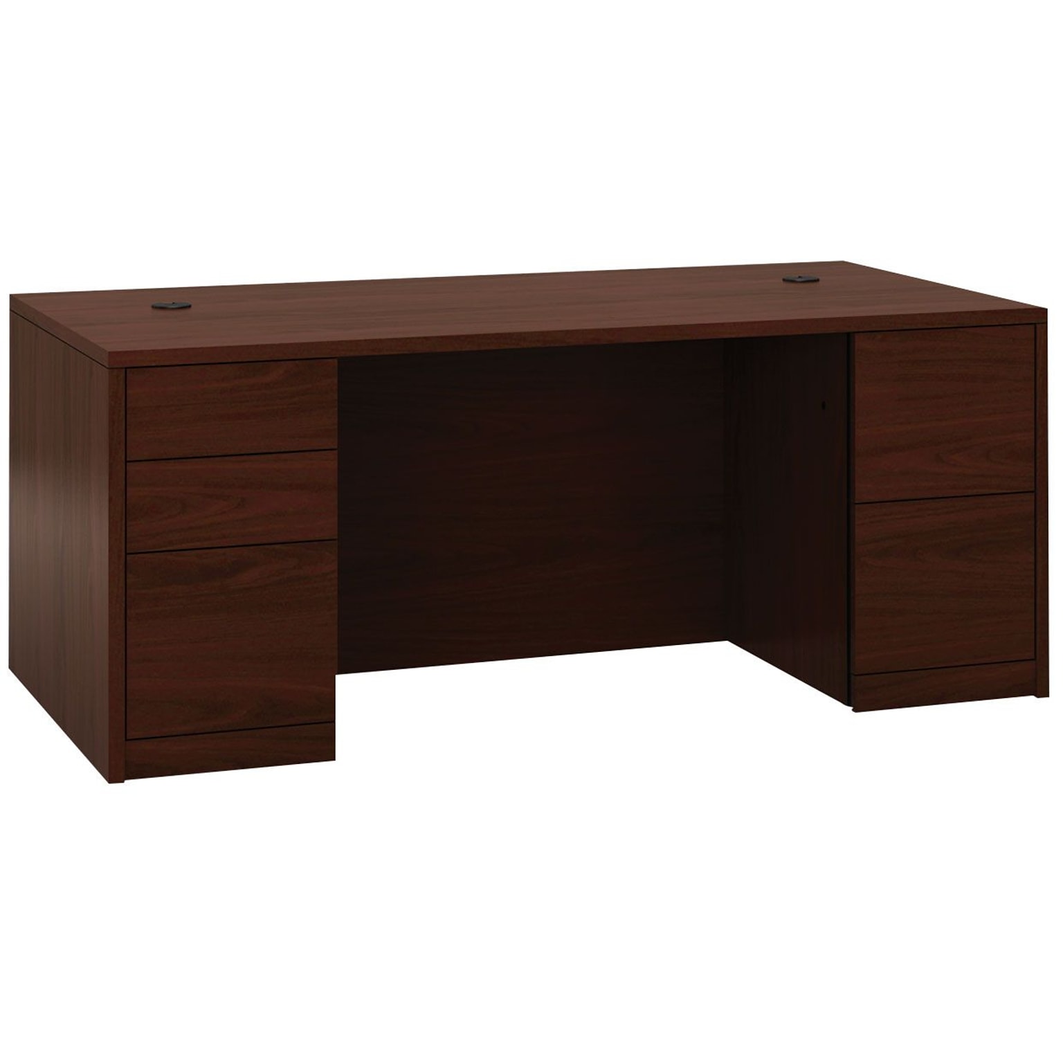 HON® 10500 Series™ Double Pedestal Desk with Full Pedestals, 29 1/2H x 72W x 36D, Mahogany (105890NN)