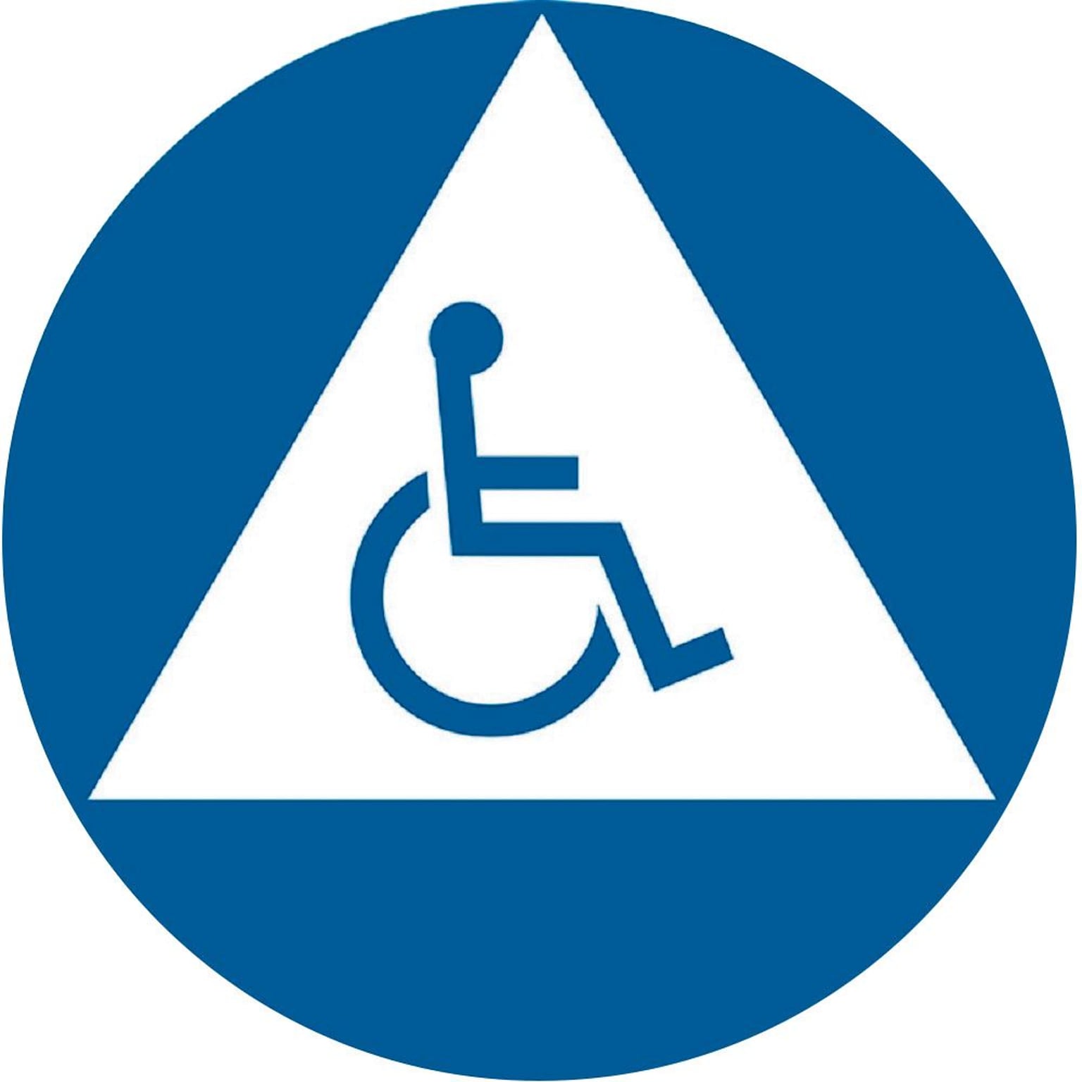 Accuform California Title 24 ADA Gender-Neutral Restroom Handicap Sign, 12 X 12, Plastic, White/Blue (PAD726BU)