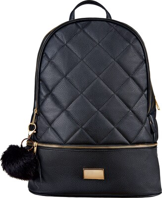 black quilted backpack purse