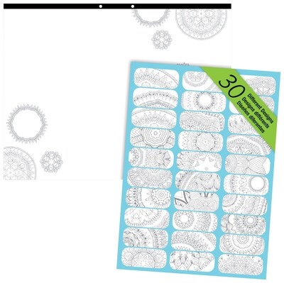 Blueline DoodlePlan Notes Coloring 22 x 17 Desk Pad, Mandala, 30 Sheets (A2917314P)