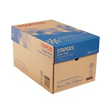 Staples Multipurpose Paper, 8.5 x 11, 22 lbs., Bright White, 500 Sheets/Ream, 10 Reams/Carton (220