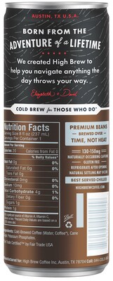 High Brew Coffee, Black & Bold, 8 Oz., 12/PK