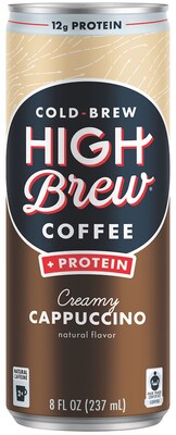 High Brew Coffee, Creamy Cappuccino + Protein, 8 Oz., 12/PK