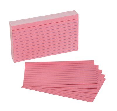 Quill Brand 3 X 5 Line Ruled Cherry Index Cards 100 Pack 51014 Quill Com
