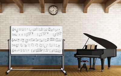 Luxor Mobile Double Sided Music Dry-Erase Whiteboard, 72 x 48 (MB7248MM)