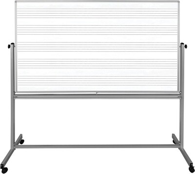 Luxor Mobile Double Sided Music Dry-Erase Whiteboard, 72 x 48 (MB7248MM)