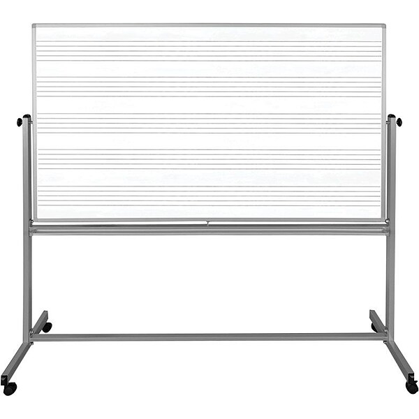 Luxor Mobile Double Sided Music Dry-Erase Whiteboard, 72 x 48 (MB7248MM)