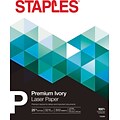 Staples® 30% Recycled Multipurpose Paper, 25% Cotton, 8.5 x 11, 32 lb, Ivory, 300/Pack (358C-STP)