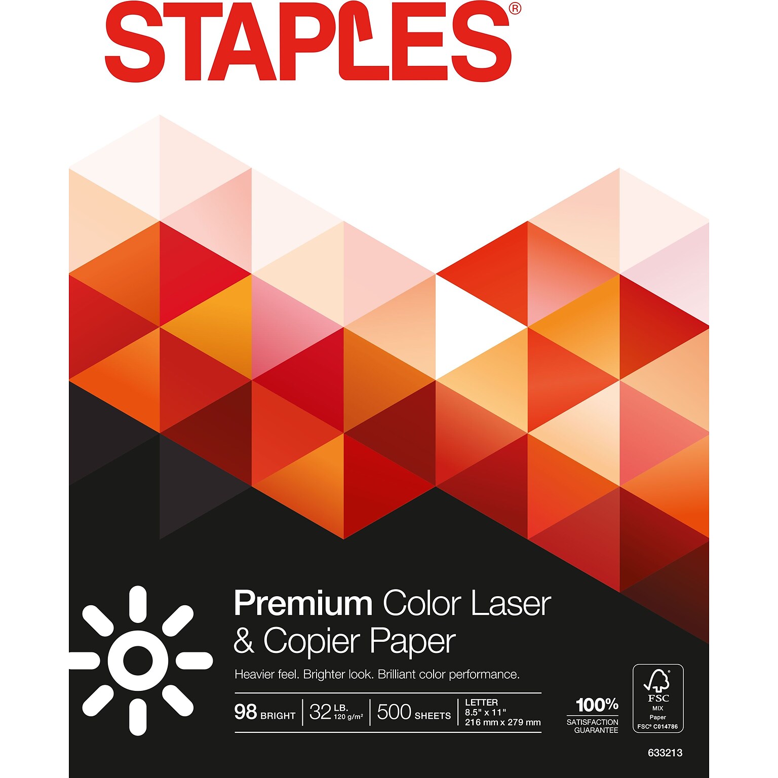 Staples 8.5 x 11 Laser Paper, 32 lbs., 98 Brightness, 500/Ream (85047 / 86047)