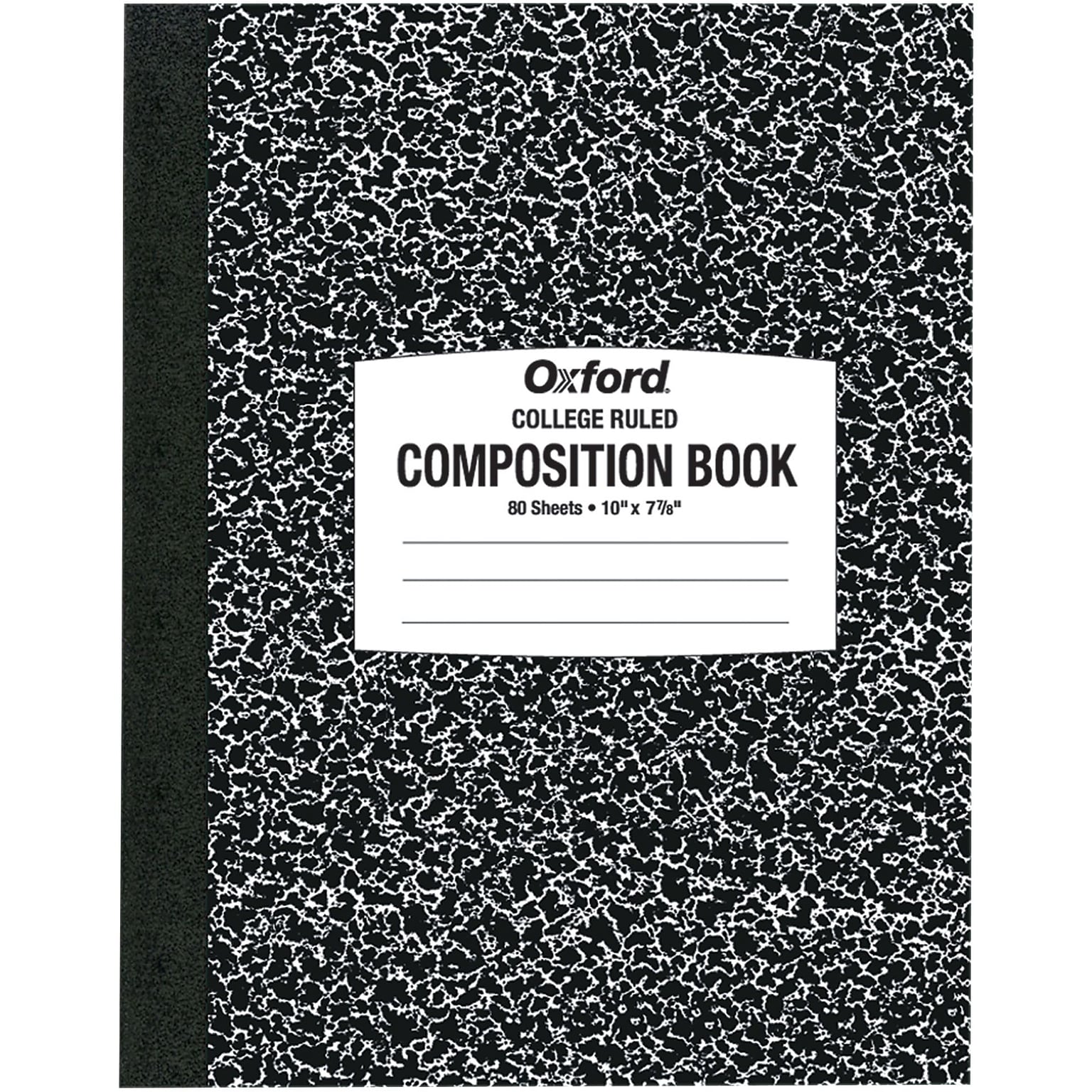 Oxford Composition Book, 7 7/8 x 10, College Ruled, 80 Sheets, Black and White Marble (26-252)