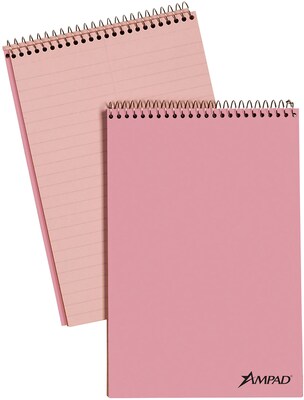 Ampad® Steno Pad 6 x 9, Gregg Ruling, Pink, 80 Sheets/Pad