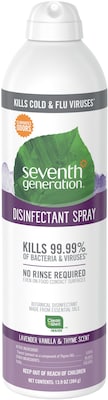 Seventh Generation All-Purpose Cleaners & Spray Disinfectant, Lavender Vanilla & Thyme Scent, (22979JLS)