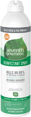 Seventh Generation™ Disinfectant Aerosol Spray, Eucalyptus, Spearmint & Thyme, 13.9 oz. Can