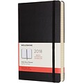 2018 Moleskine 12 Month Daily Notebook, 5 x 8, Large Black Hard Cover (853903)