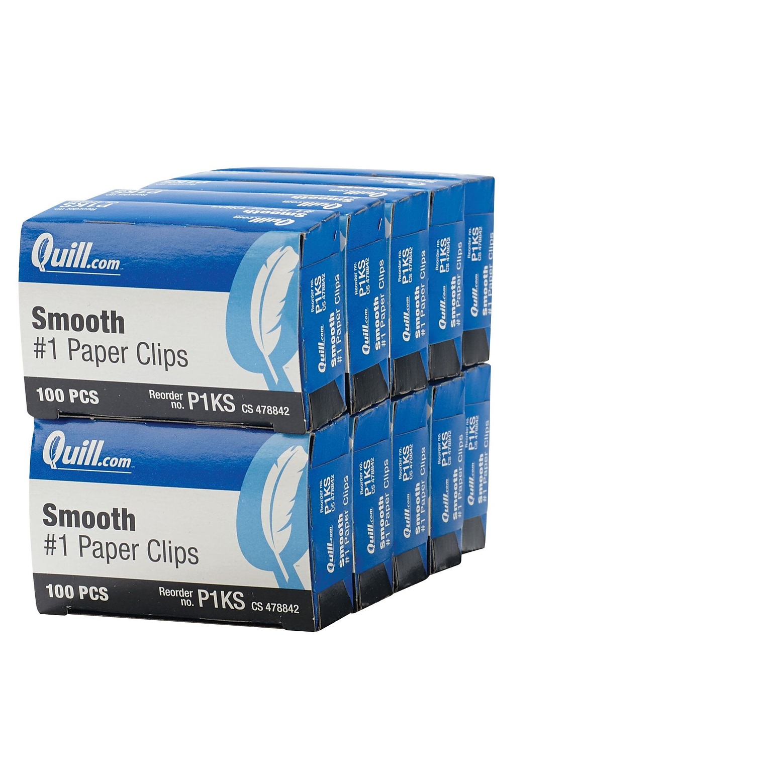 Quill Brand® Regular Paper Clips, 1000 Count, 1 Pack = 10 Boxes (P1KS)