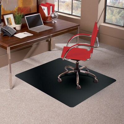 Quill Brand® 48x36 Vinyl Carpet Chair Mat Rectangle Black (STP51494)
