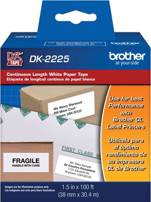 1.5” wide Continuous Length White Paper Tape