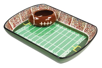 Ceramic Football Chip & Dip Set