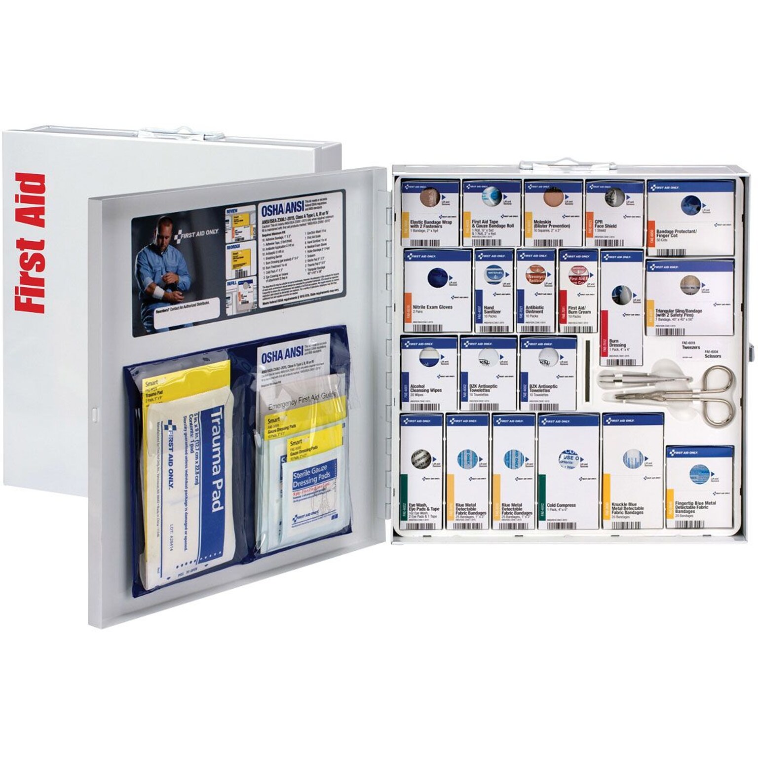 SmartCompliance Food Service Metal First Aid Cabinet with Medication, ANSI Class A, 50 People, 289 Pieces (746005)