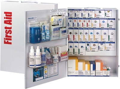 SmartCompliance Metal First Aid Cabinet without Medication, ANSI Class B, 150 People, 668 Pieces (90