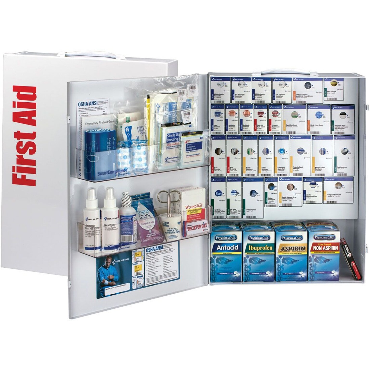 First Aid Only® XL SmartCompliance® General Business First Aid Cabinet With Medications, Metal (90732)
