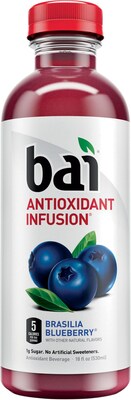 Bai Brasilia Blueberry, Antioxidant Infused Beverage, 18 Fl. Oz. Bottles, 12/Pack