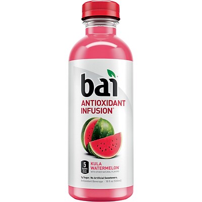 Bai Kula Watermelon, Antioxidant Infused Beverage, 18 Fl. Oz. Bottles, 12/Pack