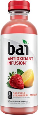 Bai Sao Paulo Strawberry Lemonade, Antioxidant Infused Beverage, 18 Fl. Oz. Bottles, 12/Pack