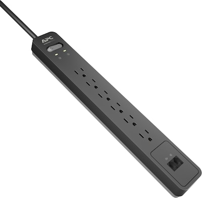 APC SurgeArrest Essential 6 Outlet 1080 Joules Surge Protector With 6 Feet Cord (PE6T)