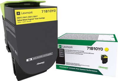 Lexmark 71 Yellow Standard Yield Toner Cartridge, Prints Up to 2,300 Pages (71B10Y0)