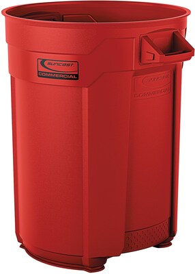 Suncast Commercial Utility Trash Can, 55 Gallon, Red (BMTCU55R)