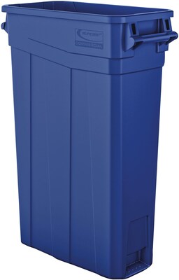 Suncast Commercial Slim Trash Can w/ Handles, 23 Gallon, Blue (TCNH2030BL)