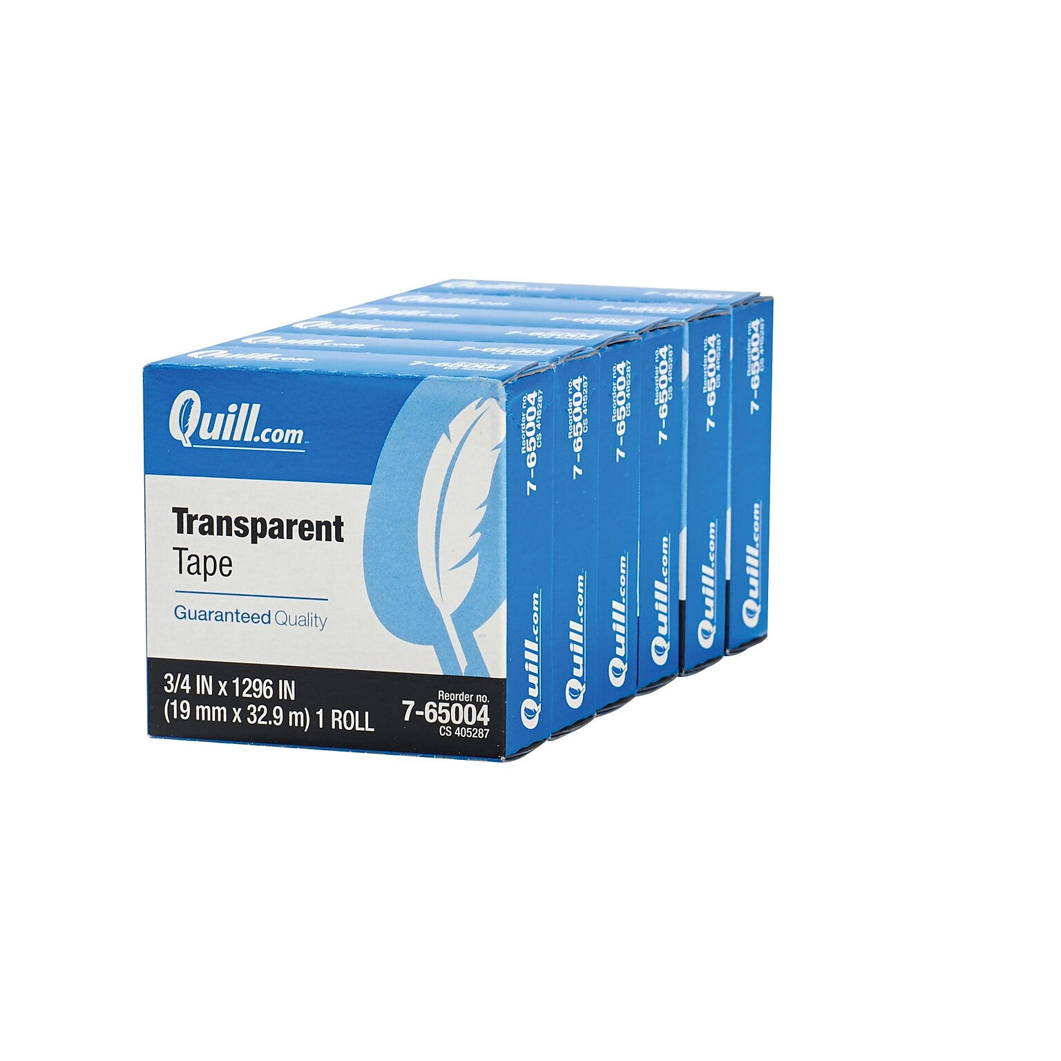 Quill Brand® Transparent Tape,  3/4 x 36 yds., 6 Rolls (CD765TPK6)