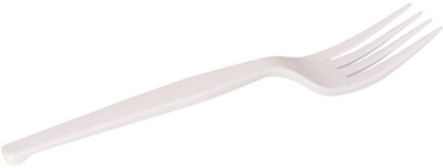 Dixie Plastic Fork 7", Medium-Weight, White, 100/Box (FM207)