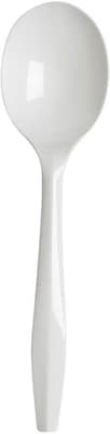 Dixie Plastic Soup Spoon, 5-9/16” Medium-Weight, White, 1000/Pack (PSM21)