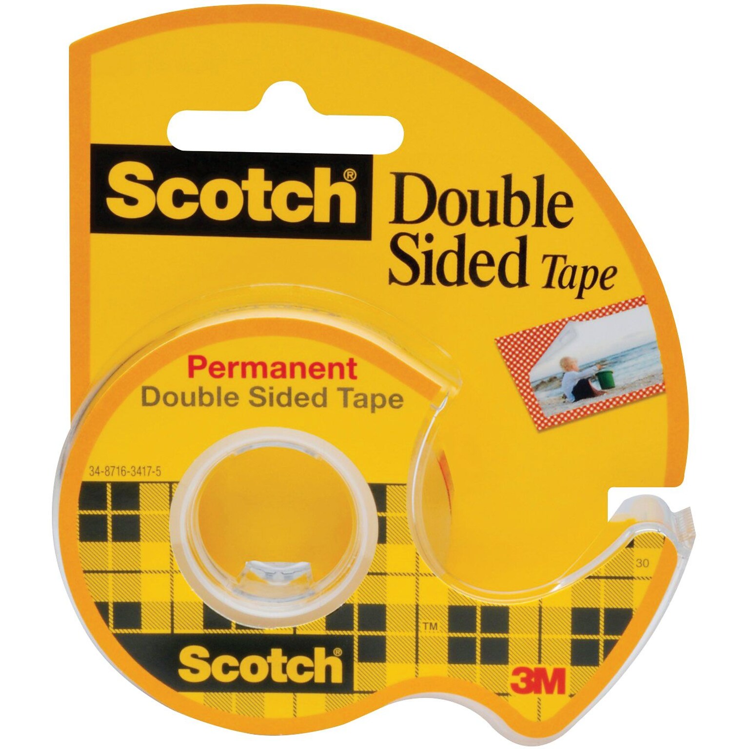 Scotch® Double Sided Permanent Tape, 1/2 x 12.5 yds., 1/Roll (137)