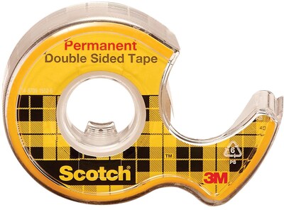 Scotch® Double Sided Permanent Tape, 1/2" x 12.5 yds., 1/Roll (137)