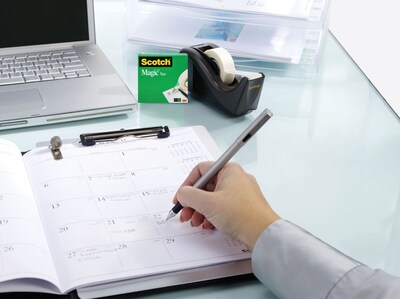 Scotch® Magic Tape, Invisible, Write On, Matte Finish, 1/2 " x 36 yds., 1" Core, 108 Rolls, 36 Rolls/case (810H3-Case)