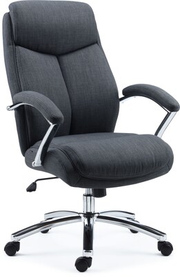Quill Brand® Fayston Fabric Computer and Desk Chair, Charcoal (51462)