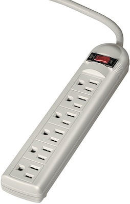 Fellowes® 99028 Power Strip With 6' Cord, 6 Outlets