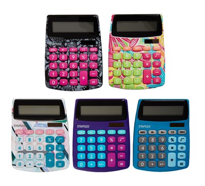 Staples® SPL-230 8-Digit Display Calculator, Assorted Designs, 20 Pack