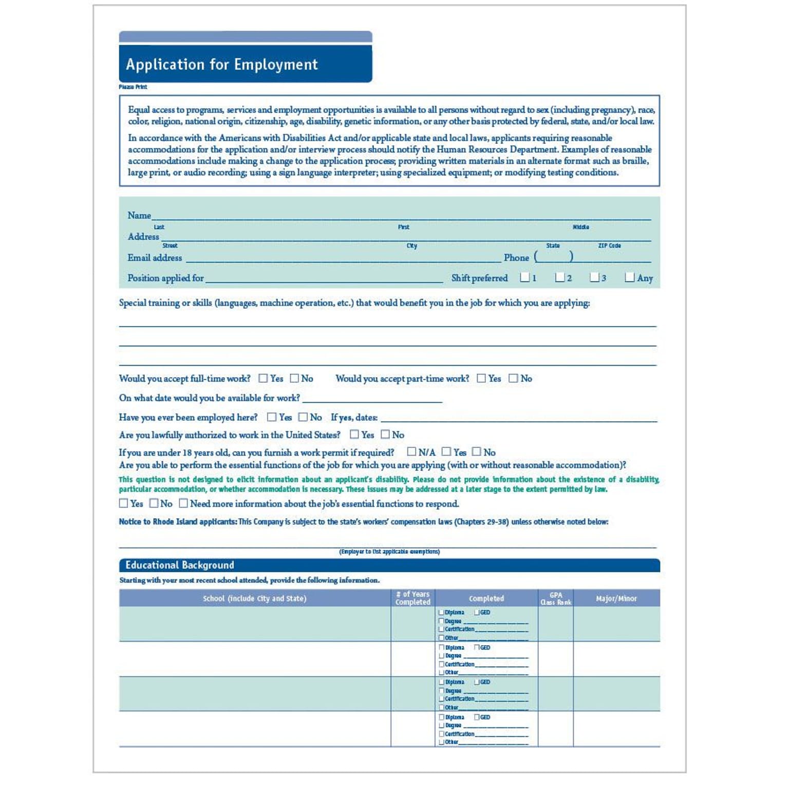 ComplyRight™ Application for Employment