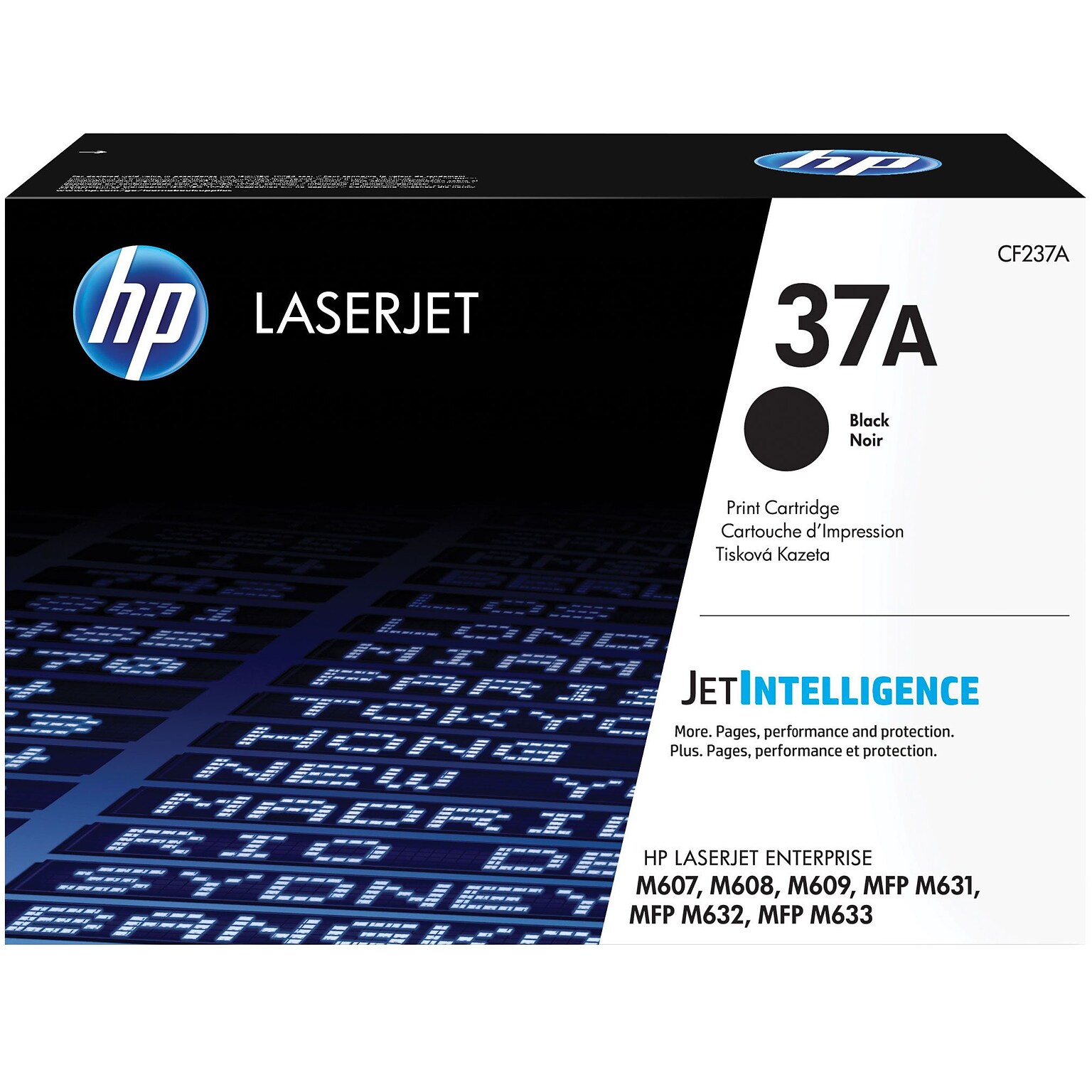 HP 37A Black Standard Yield Toner Cartridge, Print Up to 11000 Pages (CF237A)
