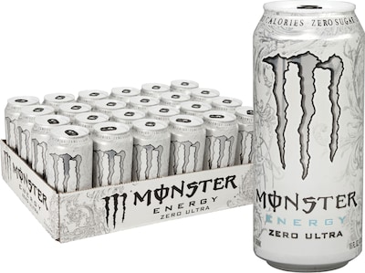 Monster Energy Ultra Zero Drink, 16 Oz. Cans, 24/Pack (145105)