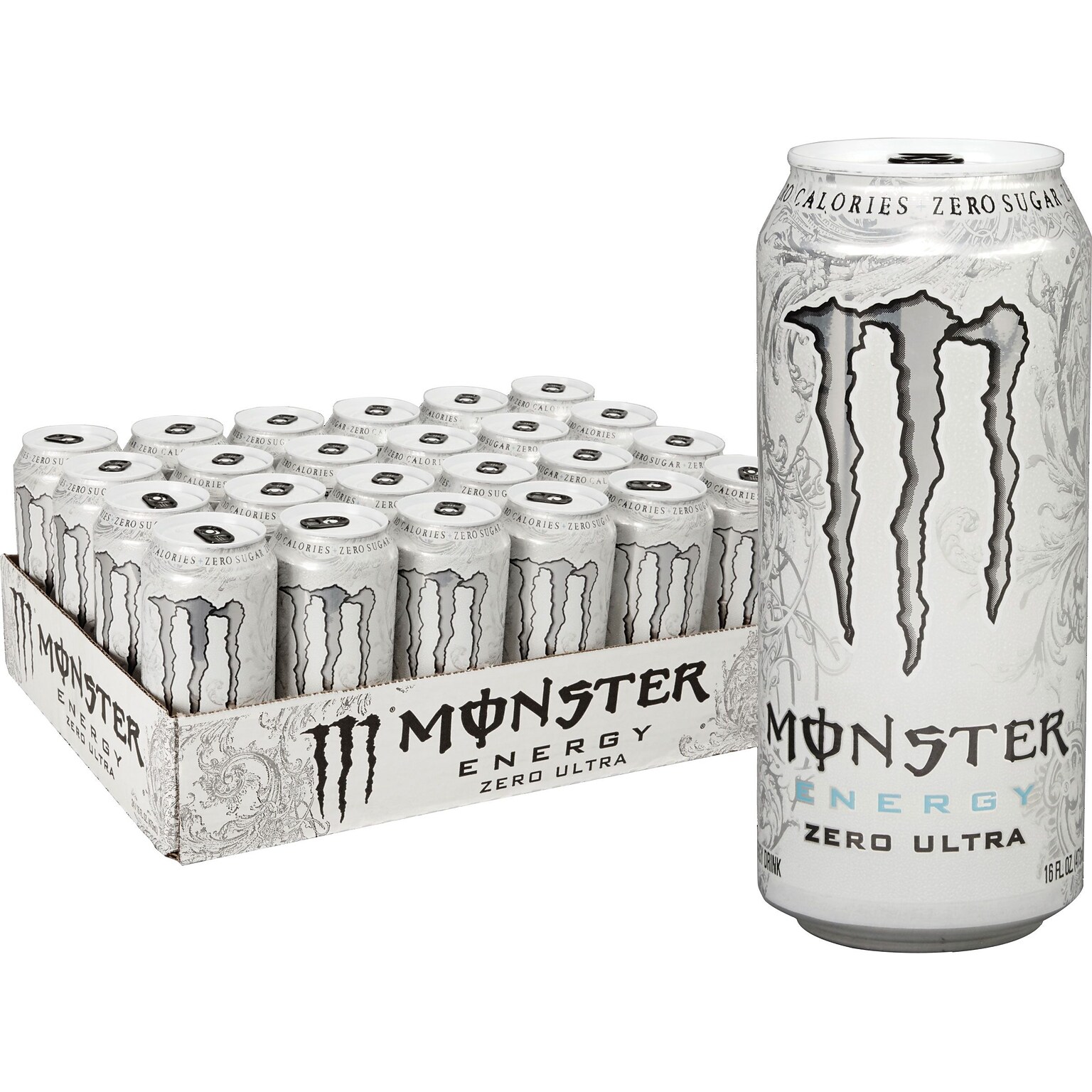 Monster Energy Ultra Zero Drink, 16 Oz. Cans, 24/Pack (145105)