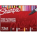 Sharpie The Ultimate Collection Permanent Markers, Assorted Tips, Assorted Colors, 72/Pack (1983254)