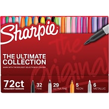 Sharpie The Ultimate Collection Permanent Markers, Assorted Tips, Assorted Colors, 72/Pack (1983254)