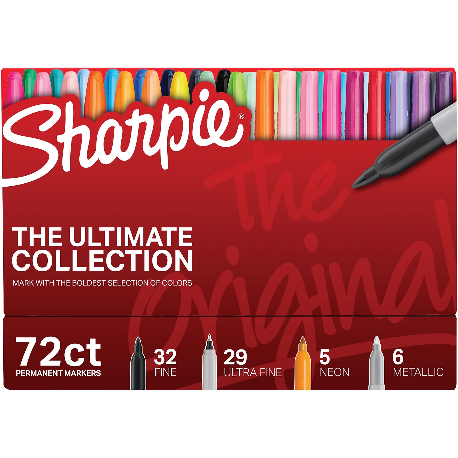 Sharpie The Ultimate Collection Permanent Markers, Assorted Tips, Assorted Colors, 72/Pack (1983254)